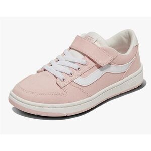 Vans Ryland Big Kids Light Pink Canvas Sneakers with White Stripe and Velcro